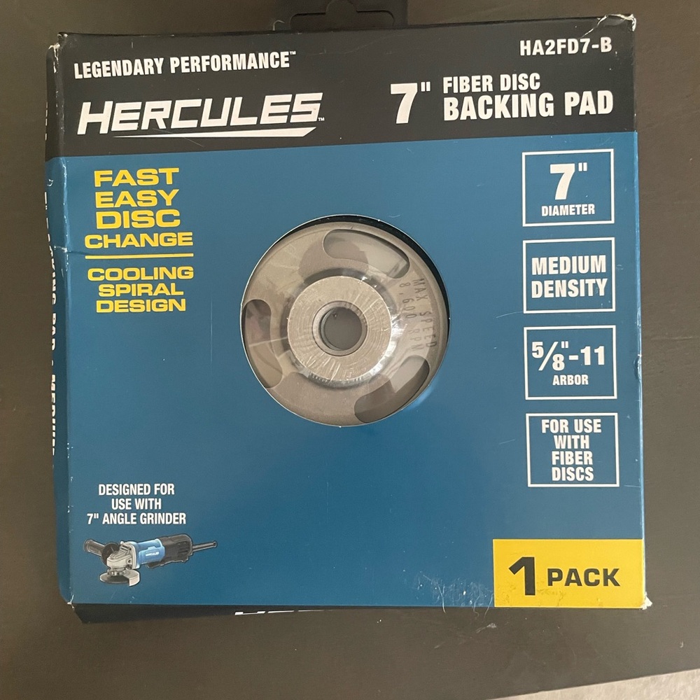 7" Fiber Disc Backing Pad - Gray